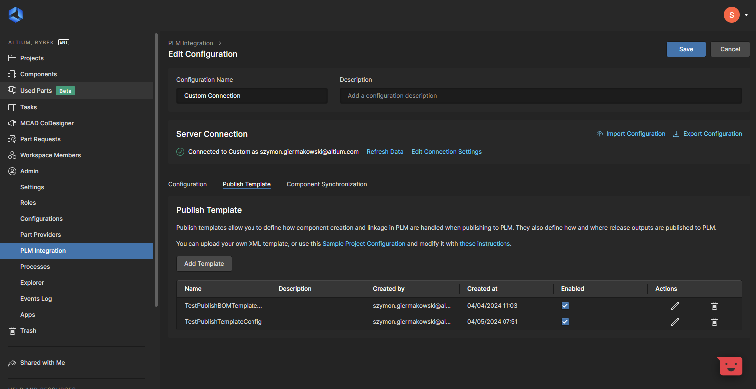 Publish profiles